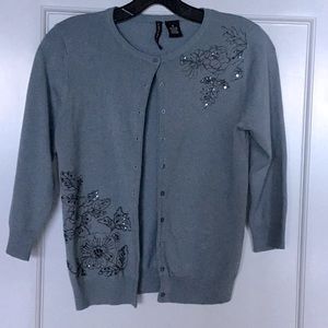 Stunning blue/ grey embellished cardigan.